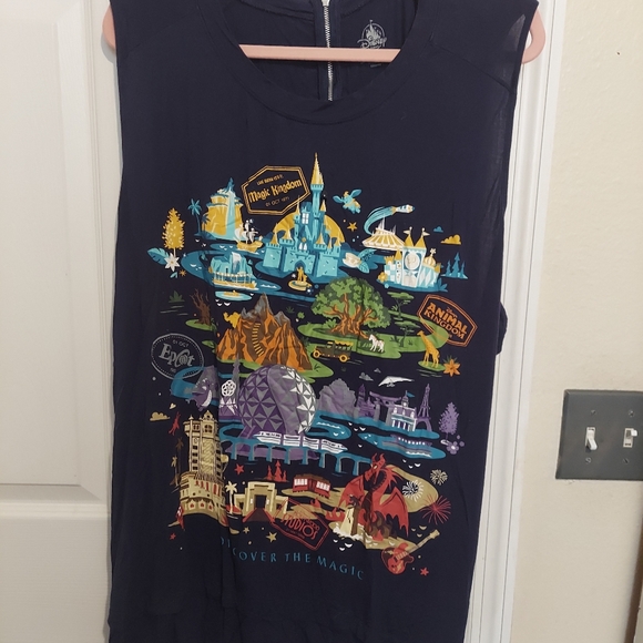 Walt Disney World ''Discover the Magic'' Zip Tank Top Women Size 3X - Picture 2 of 5